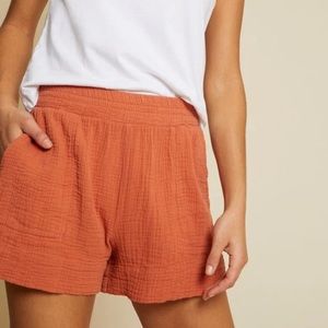 NWT $148 Nation LTD Rust Palma Gauze Shorts w/Pockets